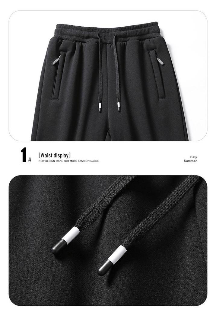 Men's Fleece-Lined Winter Sweatpants with Two-Way Zipper