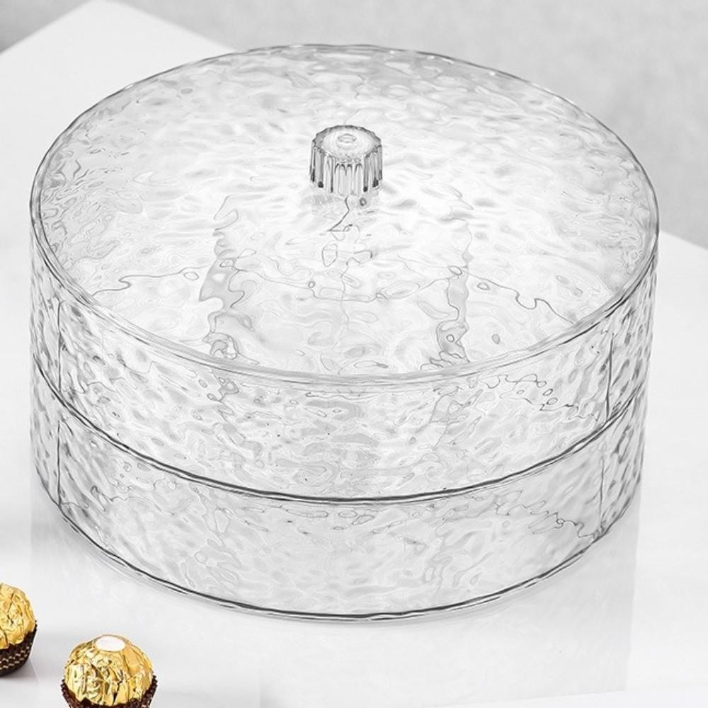 Fashion Plastic Dried Fruit Tray Transparent with Lid Food Platter Food Storage Multi-Purpose Snackle Box Container Coffee Table
