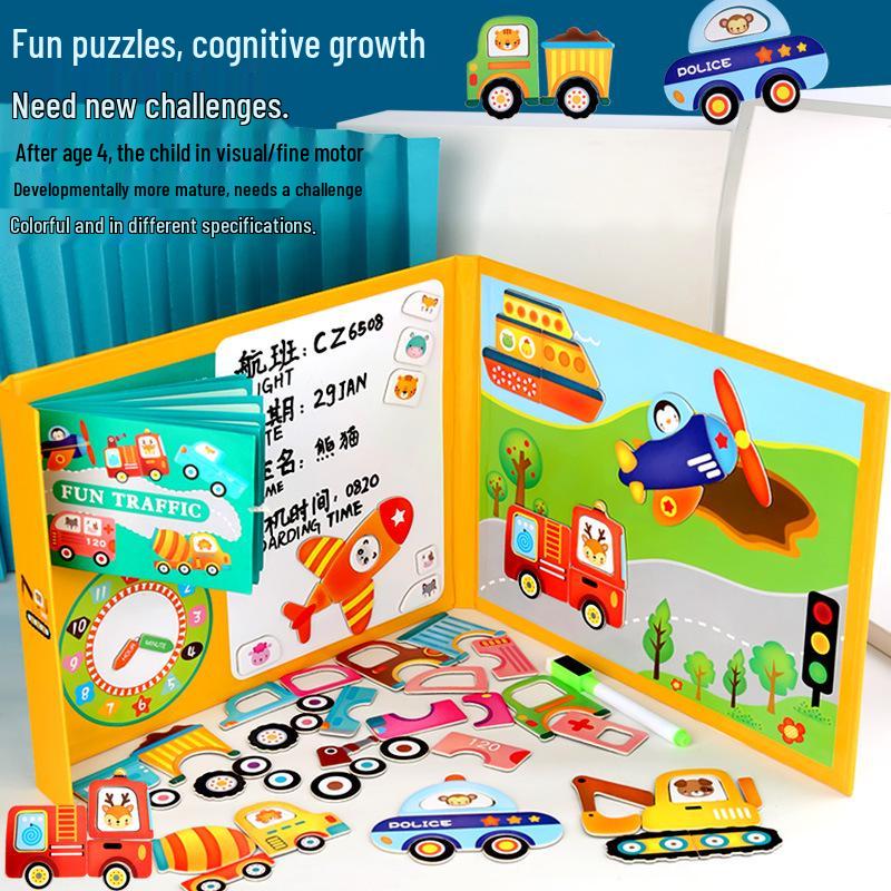 

Montessori Magnetic Puzzle for Toddlers, Ages 3-6: Educational Stickers & Jigsaw