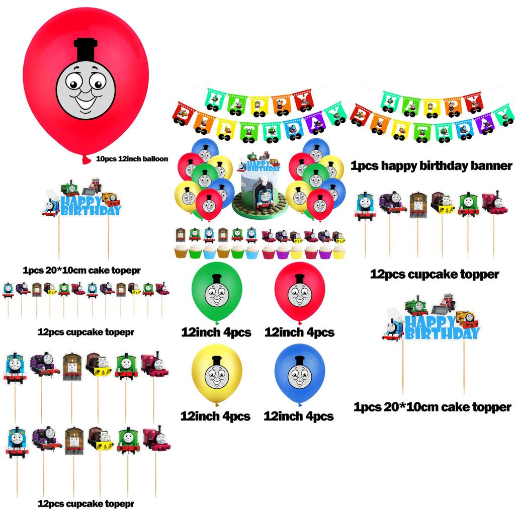 Vibrant Thomas Kids Birthday Party Supplies Decor Balloon Banner Cupcake Topper