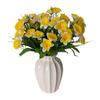 Silk Flower Artificial Daffodil Bouquet Multiple Heads 36cm Simulation Plants Leaves Bridal Bouquets Real Touch Plants