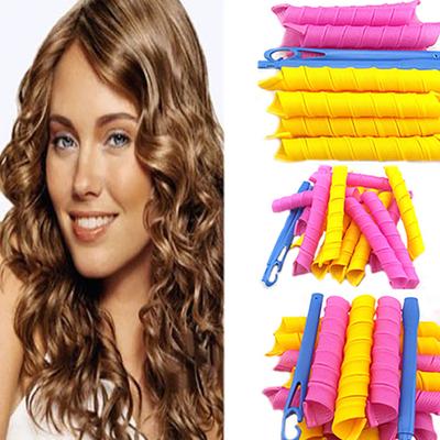 10 Stück Lockenwickler Magic Ringlet Hair Damen Spiralhaar 55 cm x 2,5 cm lange Lockenwickler für