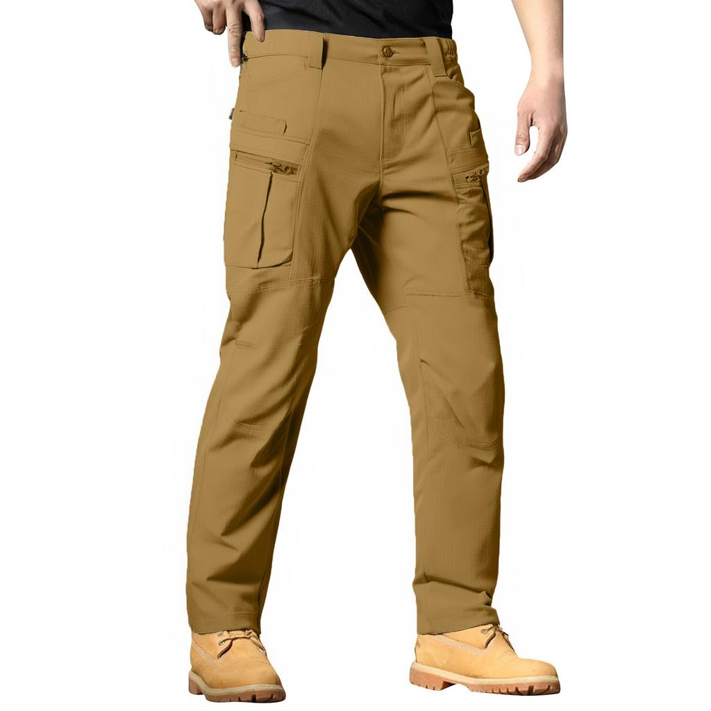 Men's Work Pants Outdoor Work Fishing Camping Wear-resistant Multi-Pocket Work Pants (Belt Not Included)