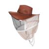 Cowboy Brown Red 360 degrees  Safe Protection Anti Bee Stinging Mosquito Biting Beekeeper Protective Hat