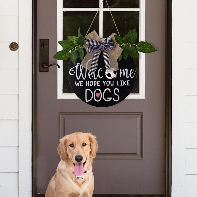 Doublesided Versatile Welcome Door Hanger With Seasonal Floral Wreath Design