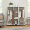 Wardrobe Closet Mobile Storage Furniture 6 Wheels 120 X 40 X 128 Cm In White Wood