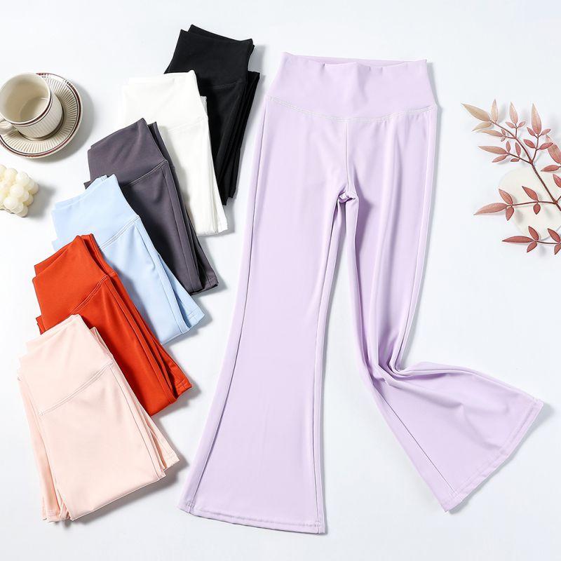 3-14 Jahre Kinder Mädchen Einfarbig Elastische Schlaghosen Hohe Taille Fitnesshose