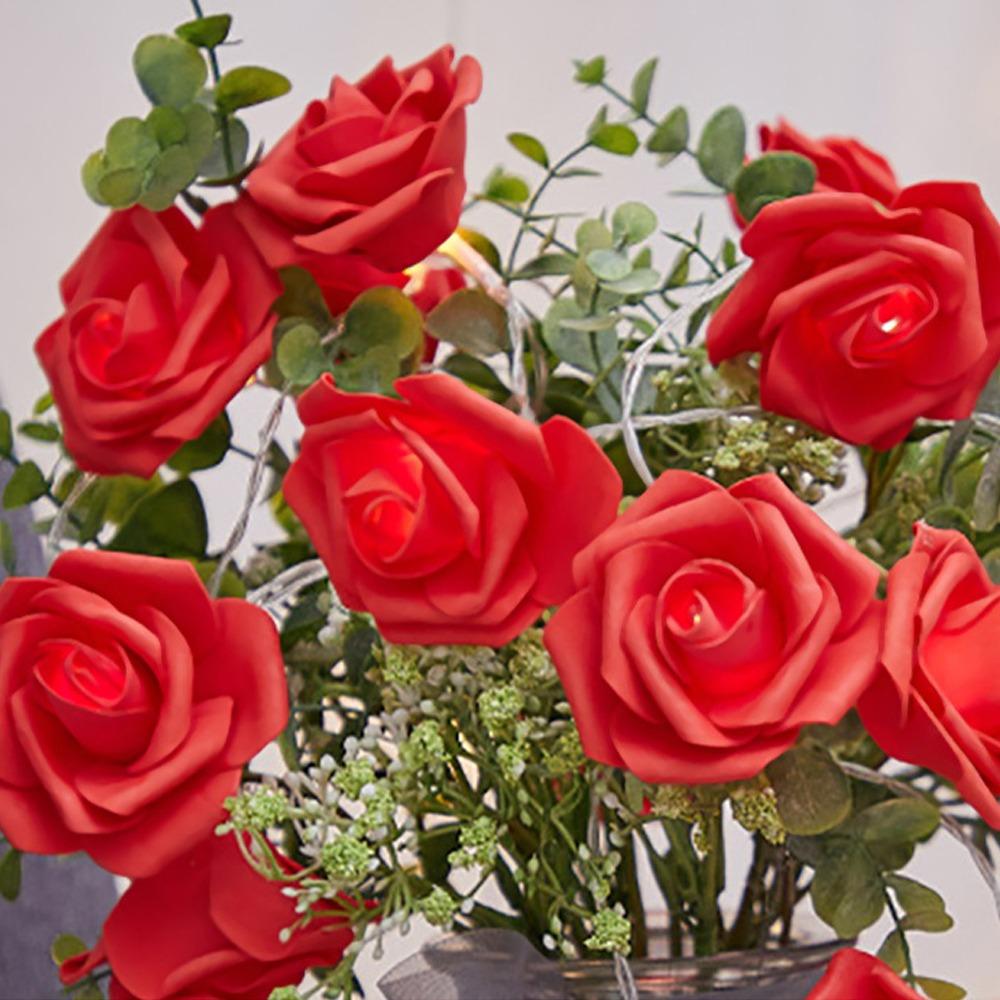 

Romantic LED Rose String Lights Warm White Flower Garland Rose Flower Lights 1.5/3 M 10/20 LED Atmosphere Lamp Valentine s Day 1.5M