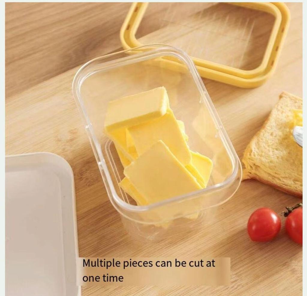 Cheese Food Storage Box Japanese Simple Butter Cutting Box Butter Cutter Refrigerator Crisper Storage Box with Lid Butter Box
