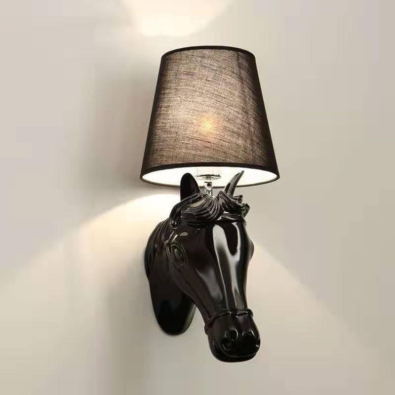 Horse Head Wall Lamp European Bedside Bedroom Aisle Corridor Clothing Store Simple Mediterranean Led Wall Lamp