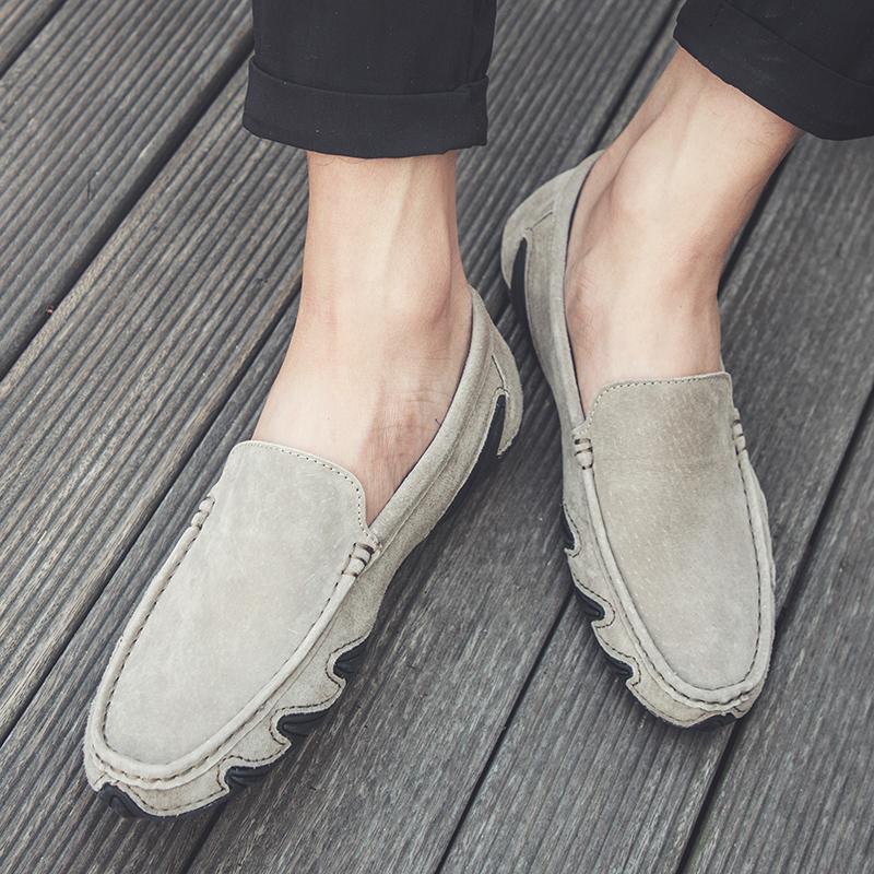 2026 Large Size 38-46 Men Loafers Shoes Suede Leather Man Moccasins Slip On Flats Octopus Sole Driving Shoes Casual Sneakers