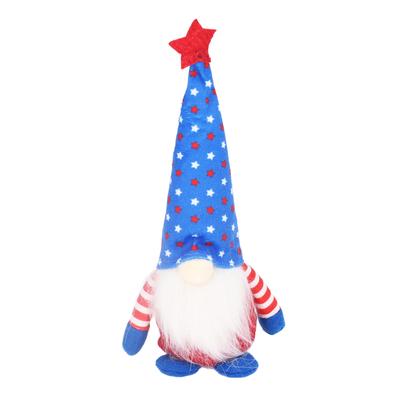 Independence Day Gnome Cute Handcrafted Beautiful Meaning Gnome Plush Decoration for Office Living Room Blue Star