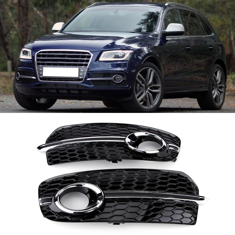 2pcs for SQ5 Style Car Exterior Fog Lamp Light  Frame Cover Fits for Q5 8R 2013 2017