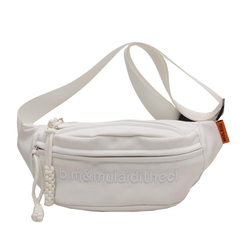 

Fashion new breast bag men s and women s ins fashion messenger bag trendy simple versatile sports fanny pack student embroidered satchel