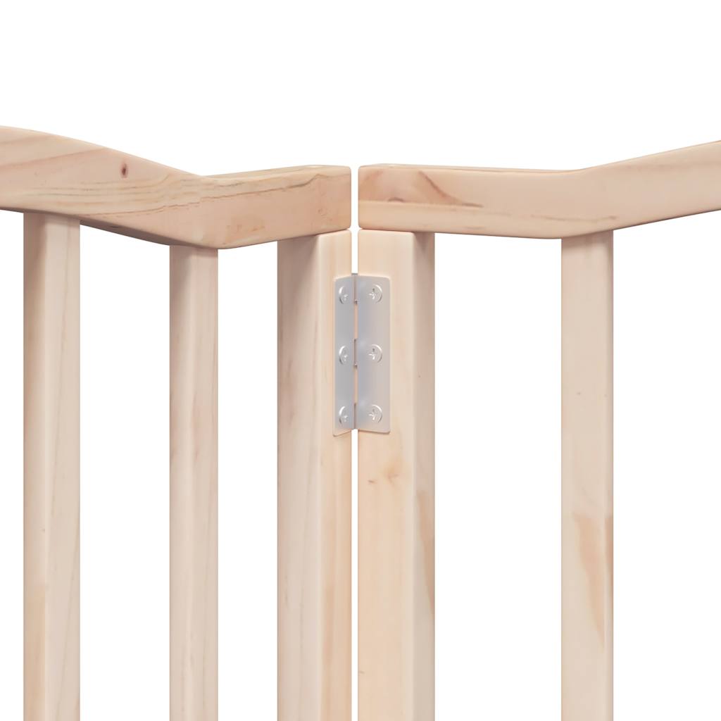 6 Piece Foldable Dog Gate with Door 300 cm Poplar Wood