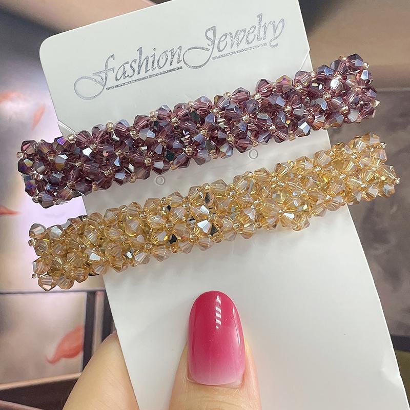 Korean Crystal Spring Hair Clips Pins Pearl Hair Barrettes For Women Girl Headband Simple Hair Accessories Headwear