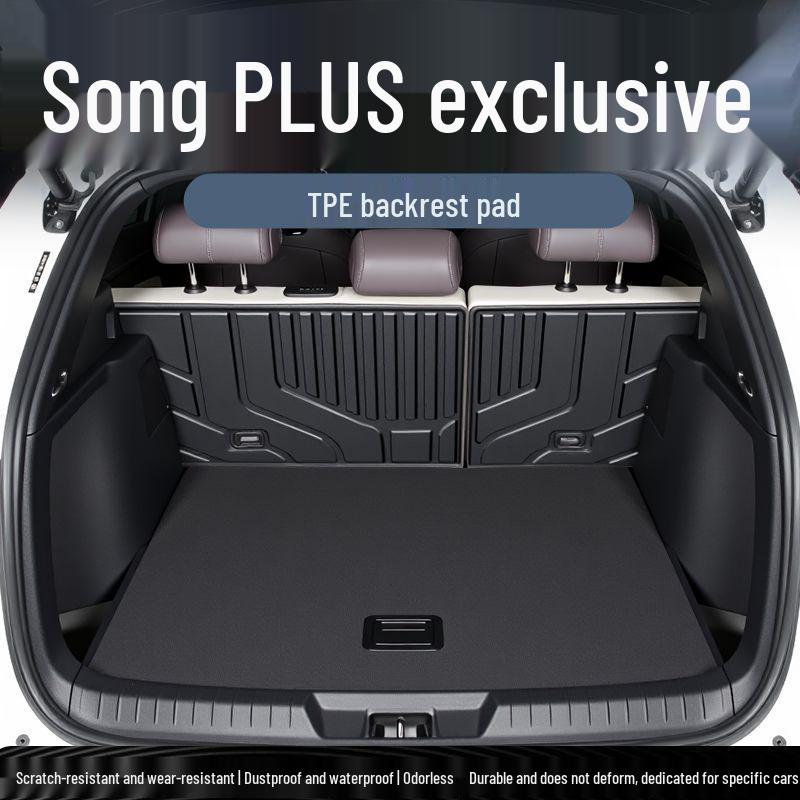 25 BYD Song Plus TPE Trunk Mat Set: Integrated, Foldable, Full Backrest.