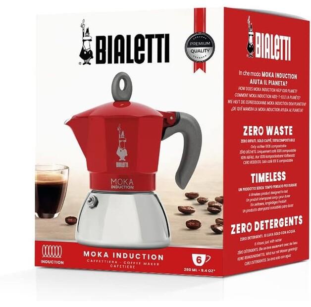 Кофеварка Bialetti Moka индукционный на 6 чашек красный (20004923)