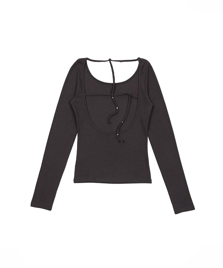 Eonibeu Backless Biz Strap T-Shirt Charcoal