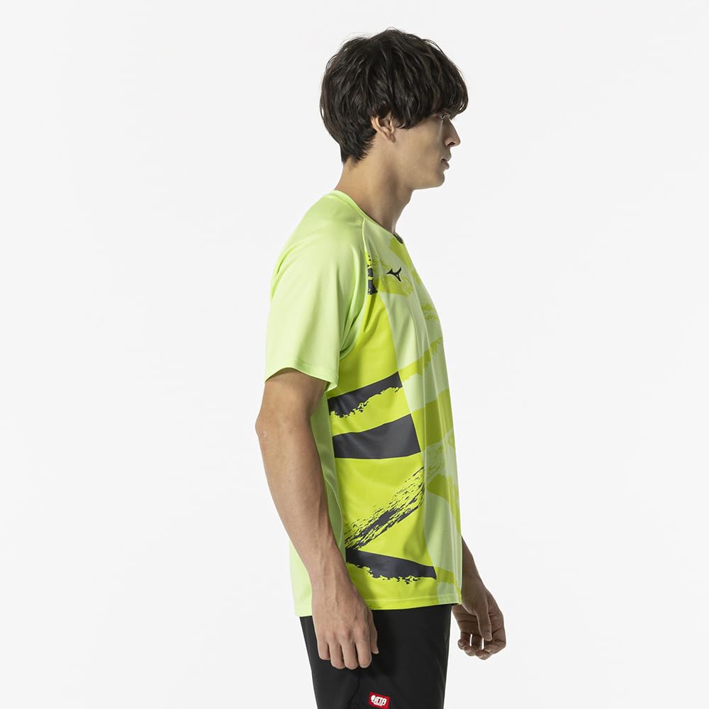 Table Tennis Game Short JTTA Sharp Size M Shirt, Sleeve, Certified, Moisture-Wicking, Quick-Drying, Unisex, Green, (82JAB103)