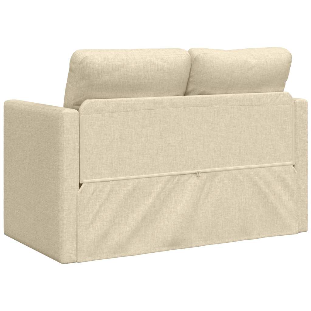 Floor Sofa with Sleeping Function Cream 112x174x55 Cm Fabric