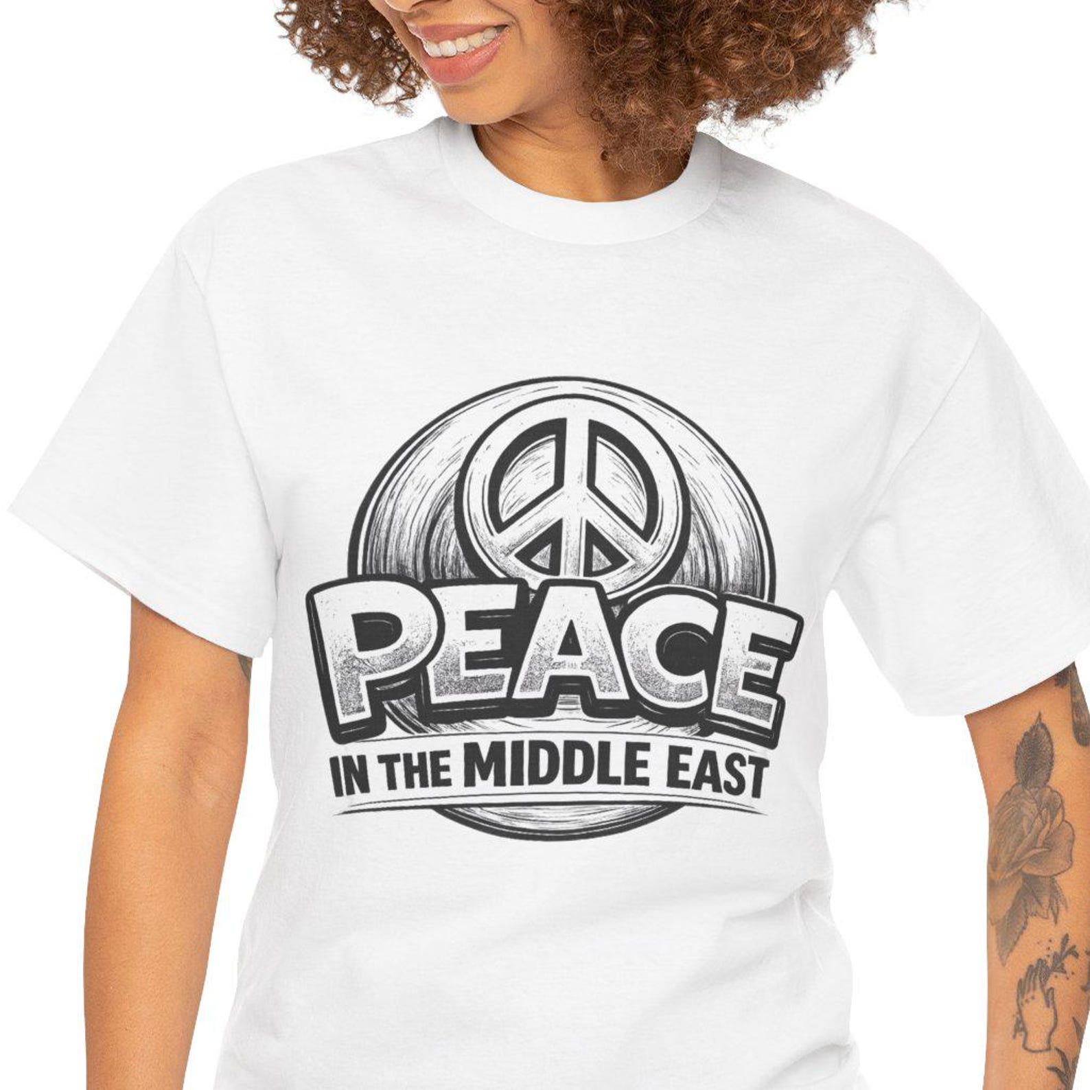 Peace in the Middle East T-Shirt | Peace Symbol Graphic Tee 2XL