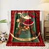 Santa Claus Rocking Reindeer Christmas Blanket bedroom Blanket for Livingroom Couch lunch break Soft throw for Friend's festival Gift