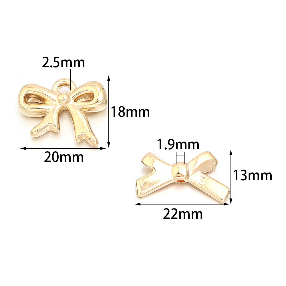 30pcs CCB Bow Beads Plastic Bowknot Charms Pendants For Jewelry Making DIY Crafts Neklace Earrings Keychain Accessories Findings