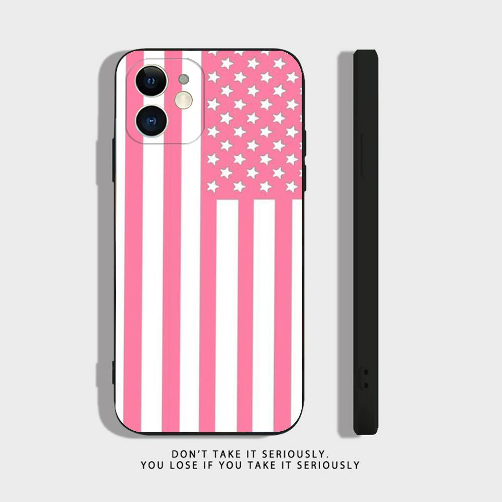America USA Flag Cool Phone Case For iPhone 17 16,15,14,13,12,11,Pro,XS,Max,XR,Plus,Mini Soft Silicone Black Shockproof