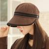 Corduroy Autumn Hat Women's High-end Temperament Equestrian Hat Big Head Circumference Showing Face Small Versatile Cap