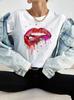New Hot Red Lips Printed Unisex Tshirt Fashion Casual Tops 90s Girls Ladies Female Short Sleeve Clothing Tee Cute Graphic Top