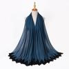 New Pearl Chiffon Malaysia Fashion Black Lace Scarves Muslim Shawl Plain Soft Turban Head Wraps Headband