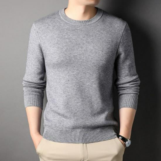Autumn/Winter 2024 Men's Wool Half-High Collar Solid Color Sweater Cardigan