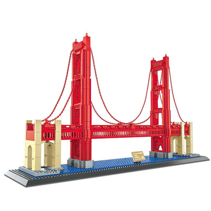 

Non-Toxic American Landmark San Francisco Golden Gate Bridge Building Blocks Model Decoration Gift Toy Toys 1977Pcs