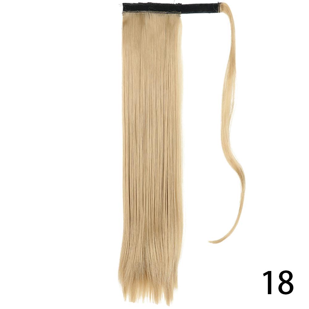 MISS WIG Women Synthetic Long Straight Ponytail Extensions Heat Resistant Hair 22 and 34 Inch Wrap Around Pony Hairpiece for Women