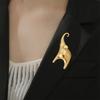 My Shape Elephant Brooch Stainless Steel Animal Brooch Nameplate Brooch Pins for Women Men's Suit Jewelry Elephant Lovers Gifts