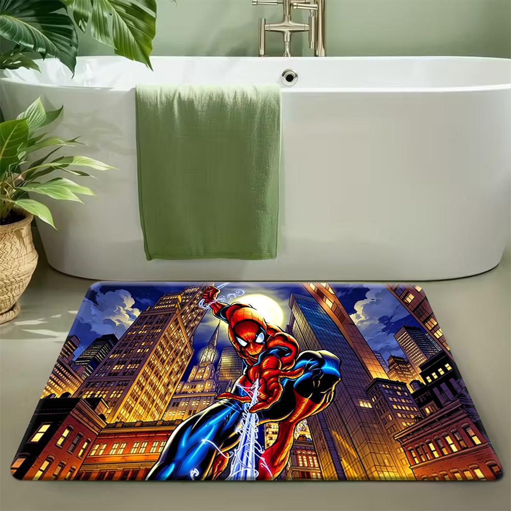 1pc of Polyester Doormats Featuring Spider-Man 2D FLAT Design, Suitable for Outdoor Use, Living Room, Bedroom Carpet, Kitchen