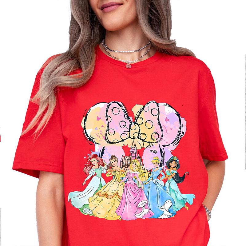 Funny Princess Minnie Head Print Ladies Fashion Summer Tshirt Pure Cotton Shortsleeved Casual Top Personalized Clothing