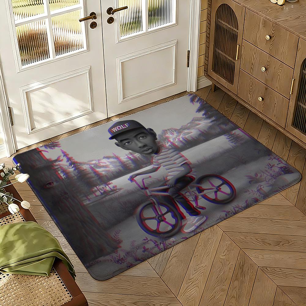 The Cool T-tyler Creator Floor Mat Soft Thickened Absorbent Non-Slip Bedroom Living Room Door Mat Home Decor Flannel Rugs
