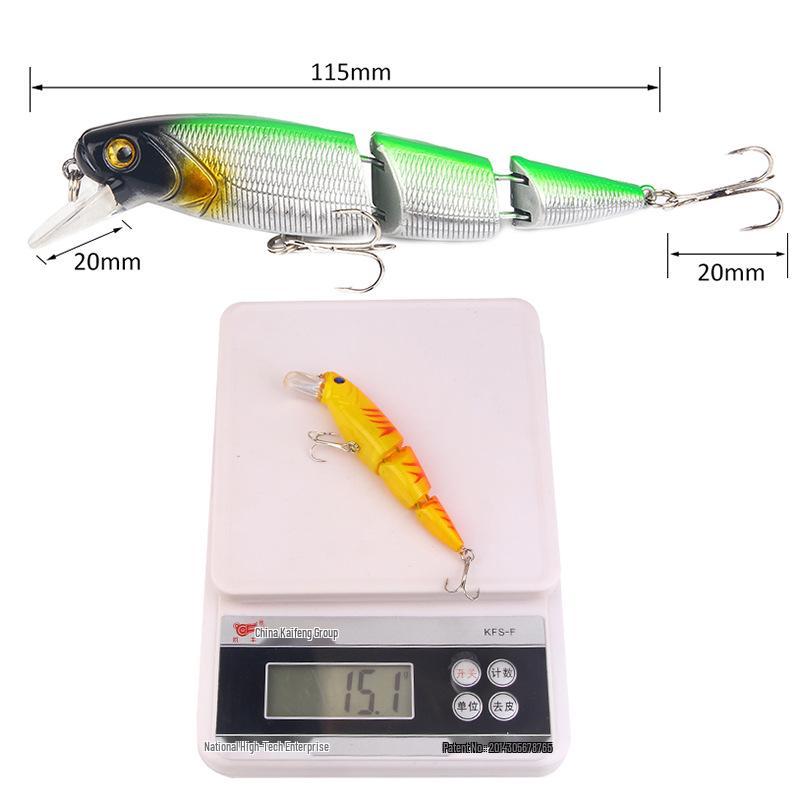 Dreiteiliger Hartplastik-Minnow-Köder: Realistischer Angelköder