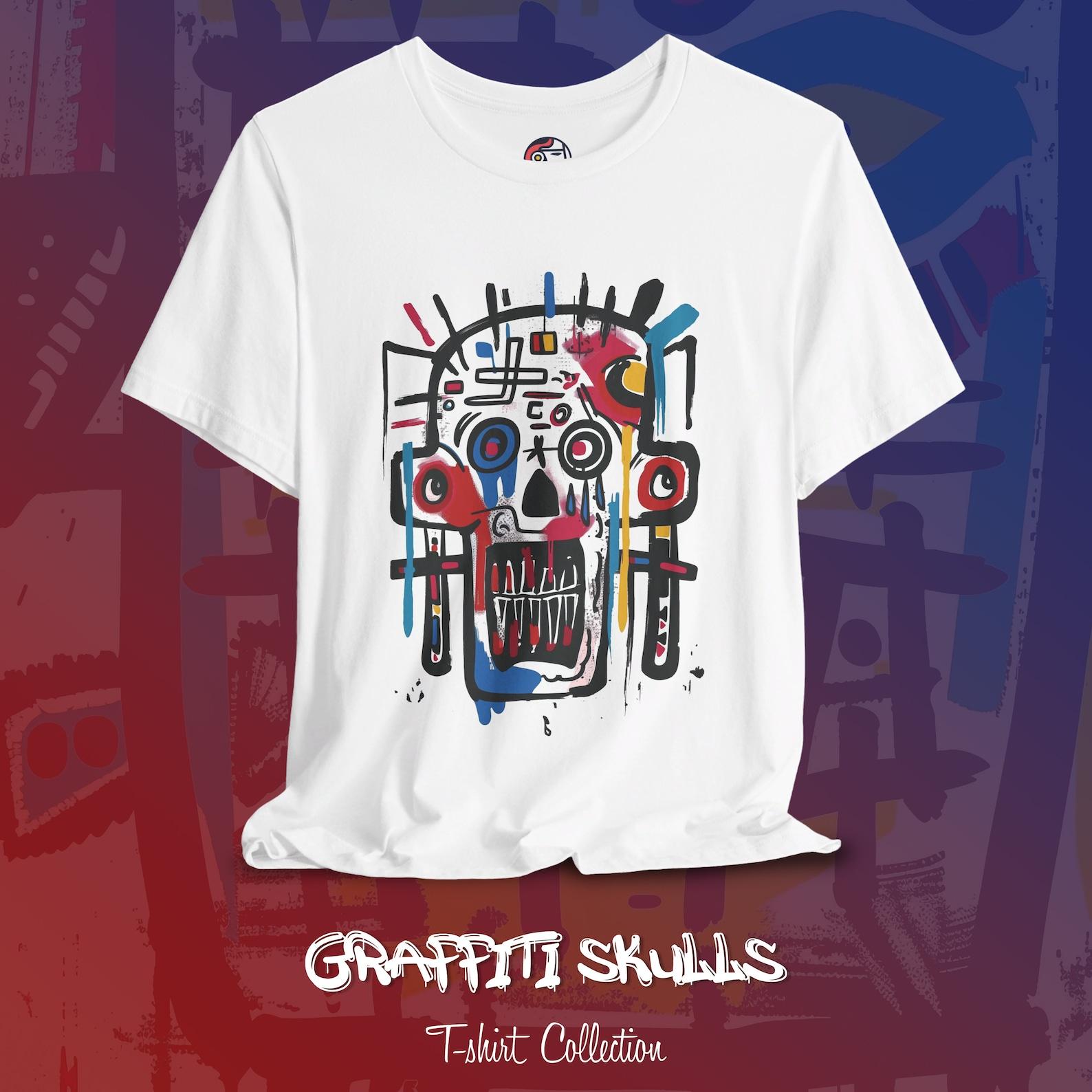 Pop Art Graffiti Skull T-shirt: Expressionist Streetwear XL