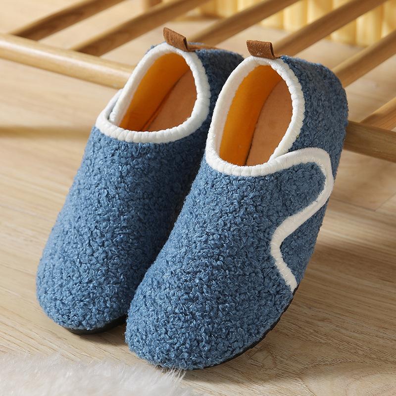 Chaussons d'intérieur d'hiver doublés de peluche pour femme - Pantoufles à enfiler douces doublées de peluche avec , Doublure intérieure douillette en peluche toutes saisons, Chaussures d'intérieur décontractées