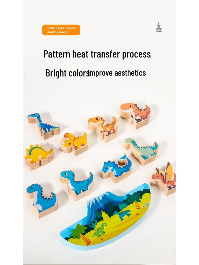 Montessori Dinosaur Jenga: Wooden Balance Building Blocks for Early Education