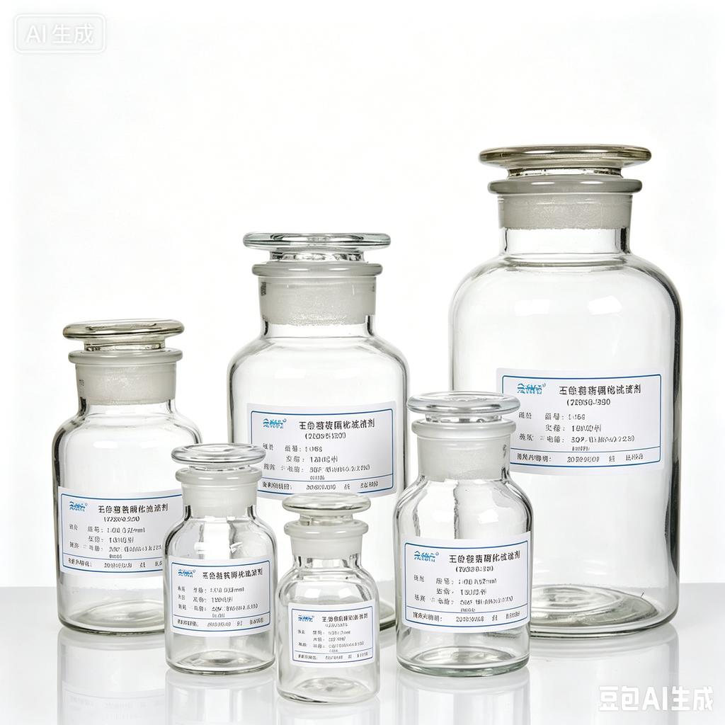 Laborgebrauch Weithals-Glas-Reagenzglasflasche Bernstein & Klarglas Schliffstopfen Apotheker-Aufbewahrungsflasche 30ml~1000ml Mehrere