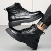 First layer cowhide autumn and winter Martin boots men's British tooling boots fleece thermal leather boots leather high-top men's shoes