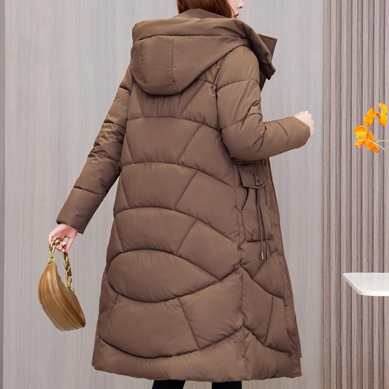 Warme lange Parkas für Frauen Mantel Mode dicke Damen Wintermäntel mit Kapuze