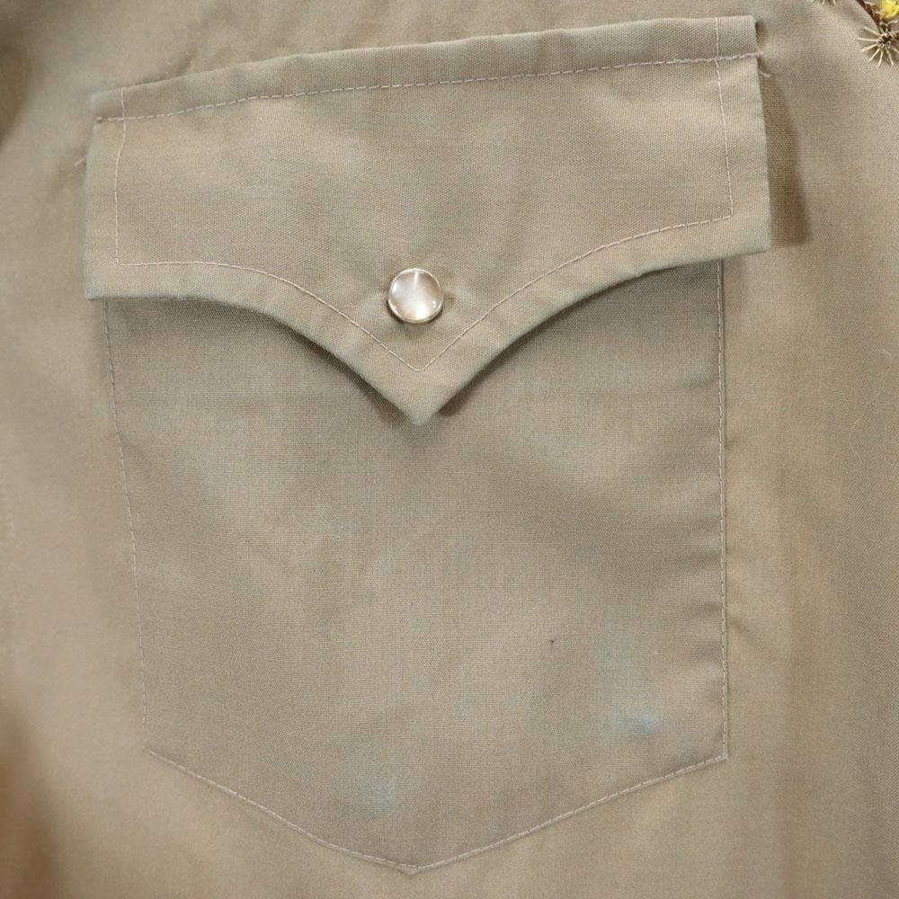 Mustang 80s Vintage Long Sleeve Western Shirt Brown Men's Used