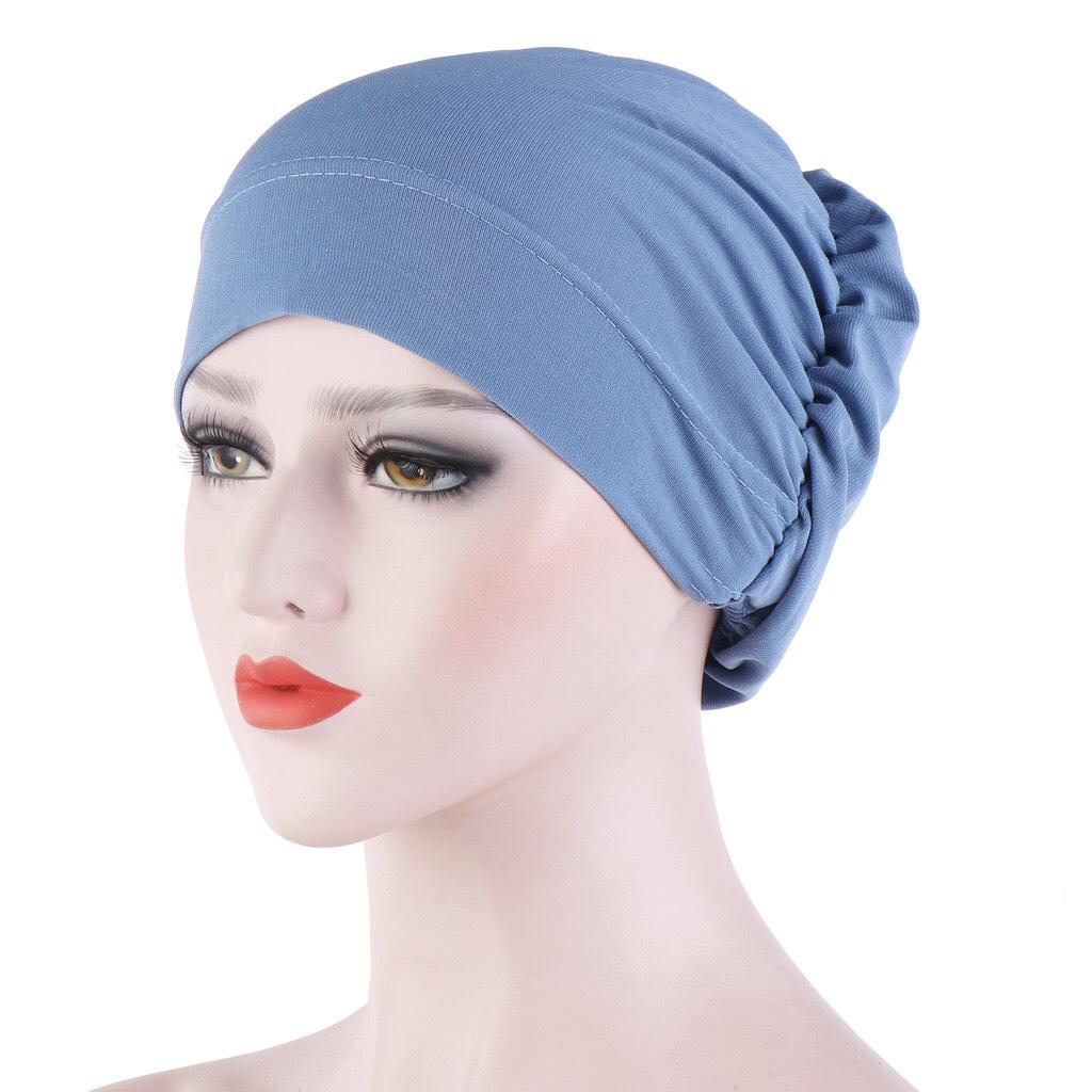 16-Color Muslim Under Cap Head Wrap - Crystal Linen Multicolor Chemotherapy Sleep Cap Headscarf.