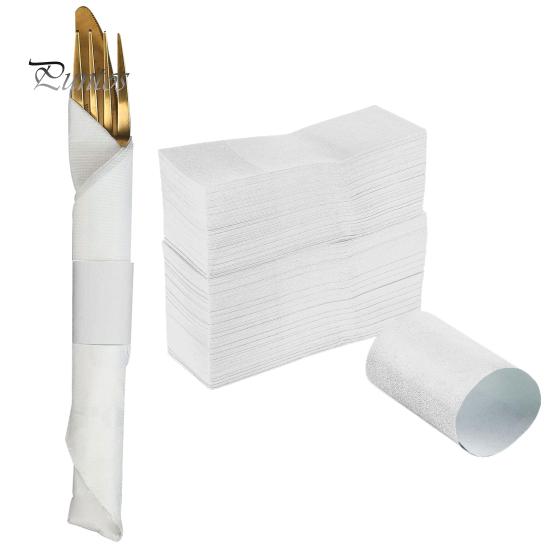 Stylish Tableware Enhancements 100PCS Napkin Ring Self-adhesive Strong Stickness Tightly Wraps Special Occasion Rings Elegant Set Home Party Supplies