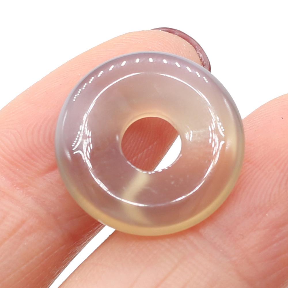 5Pcs Round Natural Stone Big Hole Beads Healing Crystal Gemstone Loose Beads for Jewelry Making DIY Necklaces Accessories 18x18mm